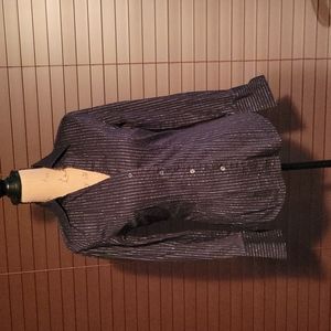 Express Fitted Button Down Blouse